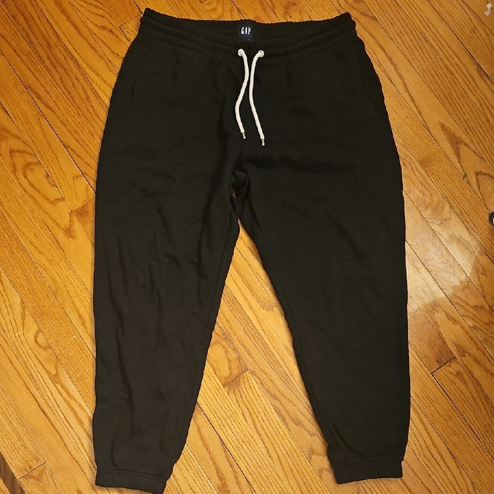 GAP Women's Black Track Pants with White Drawstring